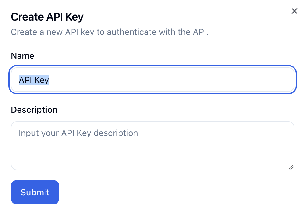 Create API Key